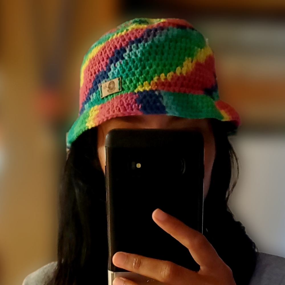 Multicolour Crochet Bucket hat - Picture 2 of 2